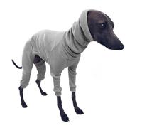 HQREA Medium Dog Pajamas Pjs Puppy Jumpsuit Spring Autumn Pet Small Dog Sweater Onesie Thin Turtleneck Soft Stretchy 4 Legged Rib Dog Bodysuit for Whippet Italian Greyhoun (Grey,S)