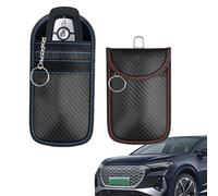 HQRNYP 2PCS Faraday Bag for Key Fob, Faraday Key Fob Protector, Anti Theft 5.7" x 3.5" RFID Key Fob Signal Blocking Faraday Pouch, Key RFID Signal Blocking Case Fit Women and Men (Red+Blue, Medium)