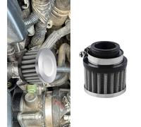 HQRNYP Air Filter, Valve Cover Breezer, 25mm Auto Crankcase Cold Air Filter Cleaner with Adjustable Clamp, Breather Turbo Vent Cleaner Auto Accessories Fit Car and Motorcycle (Silver)