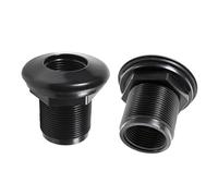 HQRP 2-Pack 1" ABS Bulkhead Fitting Double Threaded Water Tank Connector for Rain Barrels, Aquariums, Water Tanks, Tubs, Pools
