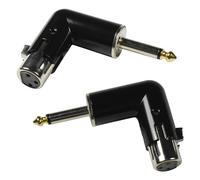 HQRP 2-Pack 3-Pin XLR Female to 1/4" / 6.35 mm Male TS Angle Adapter with 4 Adjustable Angle Positions Right Left and 90 Degree Compatible with Mixers, Microphones, amplifiers, EQ, Rack Gear, etc
