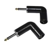 HQRP 2-Pack 3-Pin XLR Male to 1/4" / 6.35 mm Male TS Angle Adapter with 4 Adjustable Angle Positions Right Left and 90 Degree Compatible with Mixers, Microphones, amplifiers, EQ, Rack Gear, etc