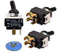 HQRP 3-Pack 4-Pin Toggle Switch compatible with HY29E ON-OFF Steampunk Applications, Lamp, Trailer Restorations, DIY Projects