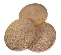 HQRP 3-Pack Round Cat Scratcher Refill 10'' Round Scratch Pads for Cats Refill for Cat Scratcher with Ball, Scratcher Replacement Pads Circle Cat Scratcher Refill, Circular Cardboard Insert, Medium