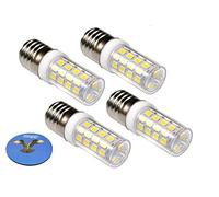 HQRP 4-Pack 220V E17 Dimmable LED Light Bulb Cool White for Whirlpool 8206232A Light Bulb Replacement fits Maytag KitchenAid Jenn-Air Amana Magic Chef Admiral Norge Roper + Coaster