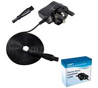 HQRP AC Adapter Power Cord Charger compatible with Philips Norelco AT895 PT724 AT790 AT810 AT815 1190XD AT895 1255X HQ6710 HQ6725 HQ6730 RQ1062 HQ8170 HQ8885 HQ8890 HQ8893 Shaver + Cleaning Brush