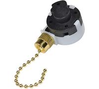 HQRP Ceiling Fan Switch Compatible with Zing Ear ZE-268S2, Sun-Lite SL-A-200C, Shine Top LS-102, Wu Pin LJY-280A, Westinghouse 77288 3-Speed 4-Wire Pull Chain Fan Light Switch, UL Listed