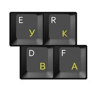 HQRP Keyboard Stickers Russian Ukrainian Transparent Laminated with Yellow Letters for Laptop Notebook PC Keyboards
