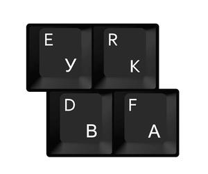 HQRP NEW Cyrillic alphabet Russian/Ukrainian Laminated Keyboard Stickers On Transparent Background with White Lettering for All PC/Desktops/Laptops/Notebooks/Computers