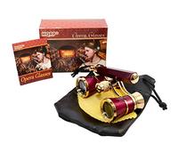 HQRP New Generation Opera Glasses Binocular 3 x 25 w/Crystal Clear Optic (CCO) & Built-in Extendable Handle/Burgundy with Gold Trim