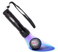 HQRP Professional 12 LED 365 nM Wavelength UV Ultraviolet Blacklight Flashlight for Glass Inspection, Art Forgery/Repair Tests, Antique Inspection, Invisible Fluorescent Inks Detection