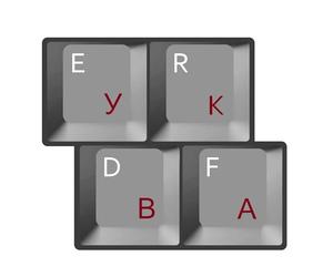 HQRP Russian Cyrillic Laminated Keyboard Stickers with Red Lettering on Transparent Background for PC Desktop Laptop Notebook