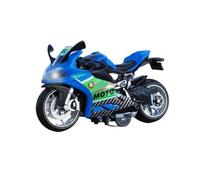 HQRTYBI 1:12 For 6 Styles Plastic Pullback Sound And Lighting City Police Motorcycle Diecast Off-road Vehicle(Blue)