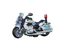 HQRTYBI 1:12 For 6 Styles Plastic Pullback Sound And Lighting City Police Motorcycle Diecast Off-road Vehicle(White)