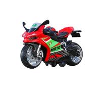 HQRTYBI 1:12 For 6 Styles Plastic Pullback Sound And Lighting City Police Motorcycle Diecast Off-road Vehicle(Red)