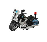 HQRTYBI 1:12 For 6 Styles Plastic Pullback Sound And Lighting City Police Motorcycle Diecast Off-road Vehicle(Black)