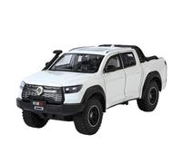 HQRTYBI 1:24 For Great Wall Motor GWM Poer Alloy Muscle Car Model Sound And Light Pull Back Collectibles Birthday Present(White)