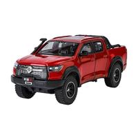 HQRTYBI 1:24 For Great Wall Motor GWM Poer Alloy Muscle Car Model Sound And Light Pull Back Collectibles Birthday Present(Red)