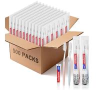 HQSL Sund 500 Pcs Disposable Toothbrushes 2 Colors Toothpaste Travel Toothpaste for Homeless Airbnb Hotel