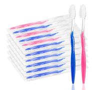 HQSLsund 20 pcs Prepasted Disposable Toothbrushes Bulk Individually Wrapped Pre Pasted Soft Bristle Tooth Brush Set Travel Toothbrushes for Homeless Gift Hotel Camping Travel