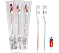 HQSLsund 50 Pack Disposable Toothbrushes with Toothpaste, Individually Wrapped Disposable Toothbrushes Bulk Soft Bristle Manual Travel Toothbrush Kit