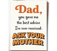 Hqulpr Greeting Card, Funny Father's Day Card for Dad from Daughter & Son, Fathers Day Present, 7x5 inches
