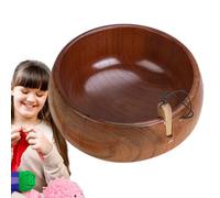Hqunjikp Crochet Bowls for Yarn | Wood Yarn Holder for Crocheters,Weaving Crafting Rack | for Crocheters Women Knitters Beginners Home Dorm Travel Handcrafts