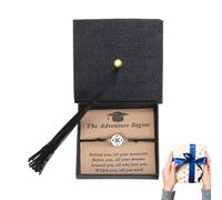 Hqunjikp Graduation Bracelet Class of 2025, Compass Bracelet, Inspirational Jewelry with Box and Quote Cards, Party Favors for High School, College Celebrations