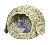 Hqunjikp Grass House - Grass Animal Hut Hideaway | Comfortable Animal Hut Play Hideaway Bed Hay Mat Chew Toy for Bunny Guinea Pig Hamster Chinchilla