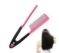 Hqunjikp Hair Straightener Comb - Salon Hair Brush Straighten Comb for Flat Iron,V Shaped Smoothing Brush Flat Ironing Supplies for Home Commuting Dating Holiday Road Trip Travel