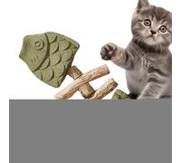 Hqunjikp Kitten Chew Toys Teething | Fishbone Teether,Wooden Interactive Cat Boredom Relieving Kitten Teether Chew Toy for Indoor Outdoor Play
