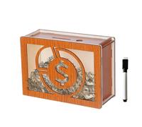 Hqunjikp Money Saving Bank - Holiday Fund Money Box,Creative Clear Money Bank with money saving target for Boys, Girls, Chidren