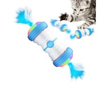 Hqunjikp Moving Feather Cat Toy - Rechargeable Automatic USB Charging With 4 Feathers And Bells Kitten Feather Toys - Smart Electric Cat Toys 2 Speed Modes Led Lights, For Indoor Cats
