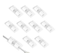 Hqunjikp Outdoor Light Hooks for String Lights, 10X Outside String Lights Hanger Clips with Adhesive Strips, Outside Hooks with Weatherproof Adhesive Strips for String Lights, Wall Cable