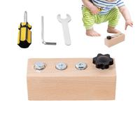 Hqunjikp Toy Screwdriver - Educational Fine Motor Game | Wooden Screw Board Toy Set - for Nursery Home Preschool Birthday Boys Girls