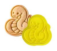 Hqunjikp Year of The Snake Cookie Cutter,Happy New Year Cookie Cutter - Cookie Stamps, Baking Cutters, New Year Shapes, Cookie Cutters Mold, Spring Festival Cookie Mould for Fondant, Dough, Clay