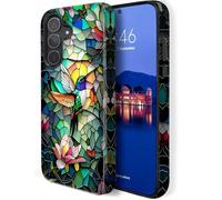 HQUSZPT Compatible for Samsung Galaxy S26 FE 5G Case,Two Layer Protection Heavy Duty Cover,Compatible for Samsung Galaxy S26 FE 5G Phone Case,Stained Glass Hummingbird Pattern Design