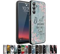 HQUSZPT Phone Case Compatiable for Samsung Galaxy S25 FE 5G,Slim Shockproof Protective Cover for Man Women Girl Boy Children,Be Still Know That I AM God,Wooden Flowers