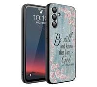 HQUSZPT Phone Case Compatiable for Samsung Galaxy S26 Plus 5G,Slim Shockproof Protective Cover for Man Women Girl Boy Children,Be Still Know That I AM God,Wooden Flowers