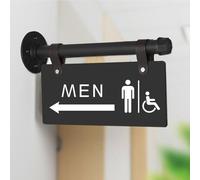 Hqvbvc Wall-Mounted Unisex Accessible Restroom Sign with Arrow,11" x 6"，Double Sided Handicap Bathroom Signs for Business, Gender Neutral Wheelchair Accessible Signs for Disabled, Toilet Corridor