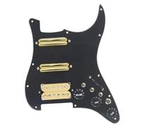 HQWBVD Pickguard Pickups ST Guitar SSH Coil Splitting Prewired Pickguard Two Mini Humbucker And One Humbucker 9K/9K/15K +Silence Converter(J)