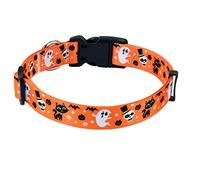 HQYDDMI Halloween Dog Collar with Pumpkin Bat Cats, Ghosts Print, Soft Comfortable Adjustable Collars for Puppy X-Small Small Medium Large Dogs(Halloween,S)