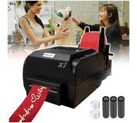 HQYMXYGEUR Satin Ribbon Printing Machine Digital Ribbon Printer,Label Printer Foil Stamping Printing Machine for Gi-ft Wrapping and Christmas Party(SingleRow)