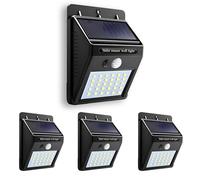 Hqynss 4-Pack Solar Security Light, IP65 Outdoor Motion Sensor Wall Light, Solar Powered Wall Lamp with 30 High Brightness LEDs, 120° Detection for Garden Pathway Yard Garage Fence Door