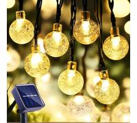 Hqynss Solar Fairy Lights Outdoor, 72ft/22m 100 LED Warm White, 8 Modes, IP65 Waterproof Solar Crystal Ball String Lights for Garden, Patio, Yard, Party, Wedding Decorations
