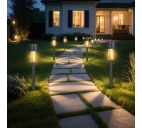 Hqynss Solar Lights Outdoor Garden Landscape Pathway - 12 Pack Solar Powered Stake Lights - LED, for Lawn Borders Flowerbeds Patio Ideal Driveway and Pathway Lighting for Outside (Warm White)