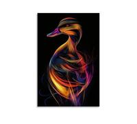 HQYXMSLL Abstract Duck Silhouette Gracefully Created by Elegant Multicolor Linear Movements on Pure Background. Decorative Modern Mural - Wall Art Hanging Poster 20x30inch(50x75cm)
