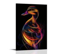 HQYXMSLL Abstract Duck Silhouette Gracefully Created by Elegant Multicolor Linear Movements on Pure Background. Decorative Modern Mural - Wall Art Hanging Poster 20x30inch(50x75cm)