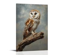 HQYXMSLL An Owl Perched on An Ancient Branch Beneath A Renaissance Sky, Its Feathers Finely Detailed in Oils Decorative Modern Mural - Wall Art Hanging Poster 12x18inch(30x45cm)