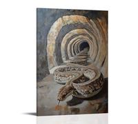 HQYXMSLL Animal Oil Painting- A Snake Navigating A Multi-lane Parkour Tunnel, Twisting through Turns Decorative Modern Mural - Wall Art Hanging Poster 20x30inch(50x75cm)